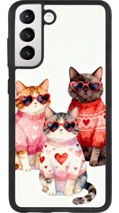 Samsung Galaxy S21 FE 5G Case Hülle - Silikon schwarz Saint Valentines Day 26 Cat Love