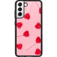 Samsung Galaxy S21 FE 5G Case Hülle - Silikon schwarz Saint Valentines Day 26 Lollipop