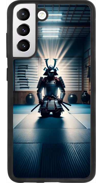 Coque Samsung Galaxy S21 FE 5G - Silicone rigide noir Samouraï en prière