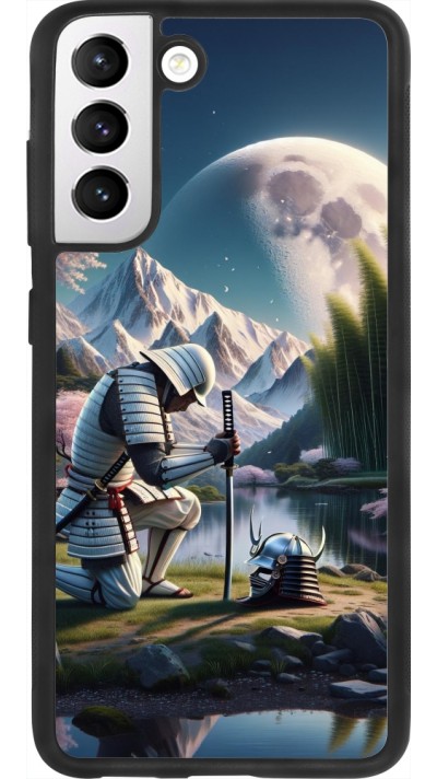 Coque Samsung Galaxy S21 FE 5G - Silicone rigide noir Samurai Katana Lune