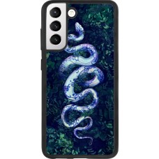 Samsung Galaxy S21 FE 5G Case Hülle - Silikon schwarz Snake Blue Anaconda