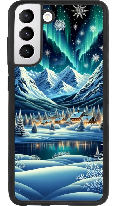Coque Samsung Galaxy S21 FE 5G - Silicone rigide noir Snowy Mountain Village Lake night