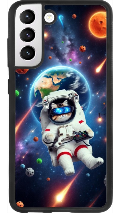 Coque Samsung Galaxy S21 FE 5G - Silicone rigide noir VR SpaceCat Odyssey