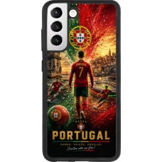 Samsung Galaxy S21 FE 5G Case Hülle - Silikon schwarz Fussball Portugal splash 2026