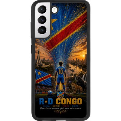 Samsung Galaxy S21 FE 5G Case Hülle - Silikon schwarz Fussball Demokratische Republik Kongo splash 2026