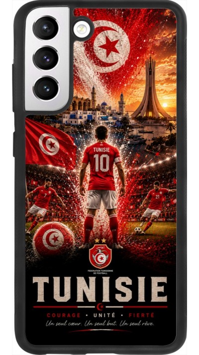 Samsung Galaxy S21 FE 5G Case Hülle - Silikon schwarz Fussball Tunesien splash 2026