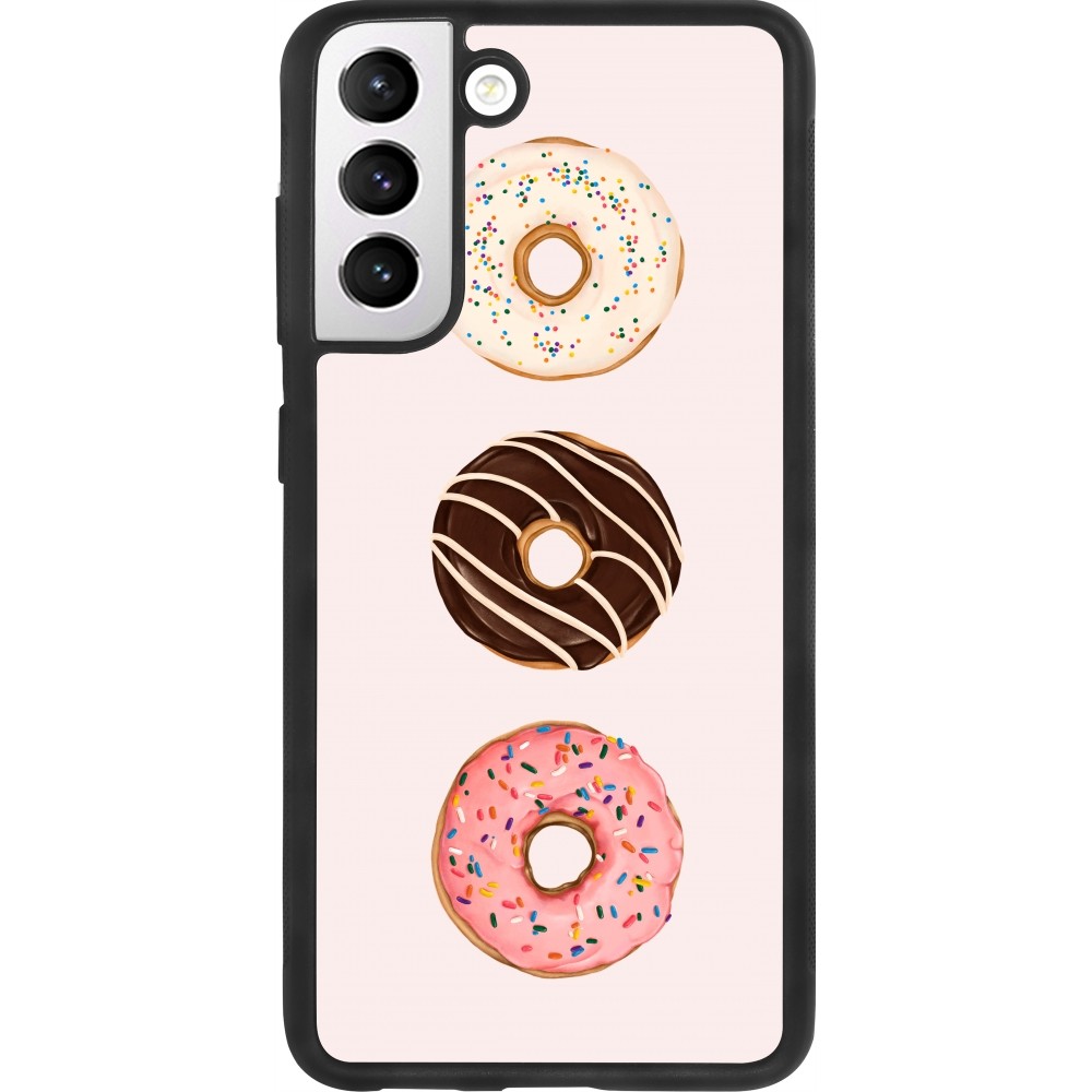 Coque Samsung Galaxy S21 FE 5G - Silicone rigide noir Spring 23 donuts