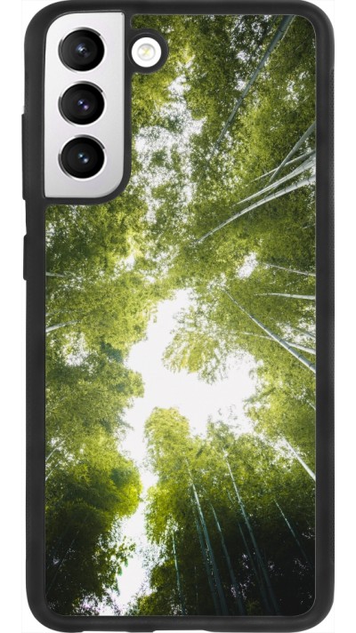 Coque Samsung Galaxy S21 FE 5G - Silicone rigide noir Spring 23 forest blue sky