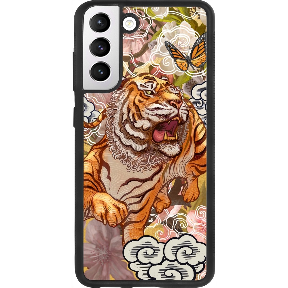 Coque Samsung Galaxy S21 FE 5G - Silicone rigide noir Spring 23 japanese tiger