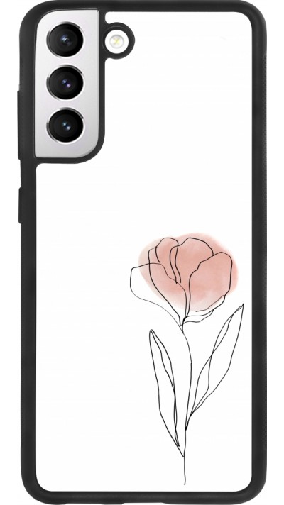 Samsung Galaxy S21 FE 5G Case Hülle - Silikon schwarz Spring 23 minimalist flower