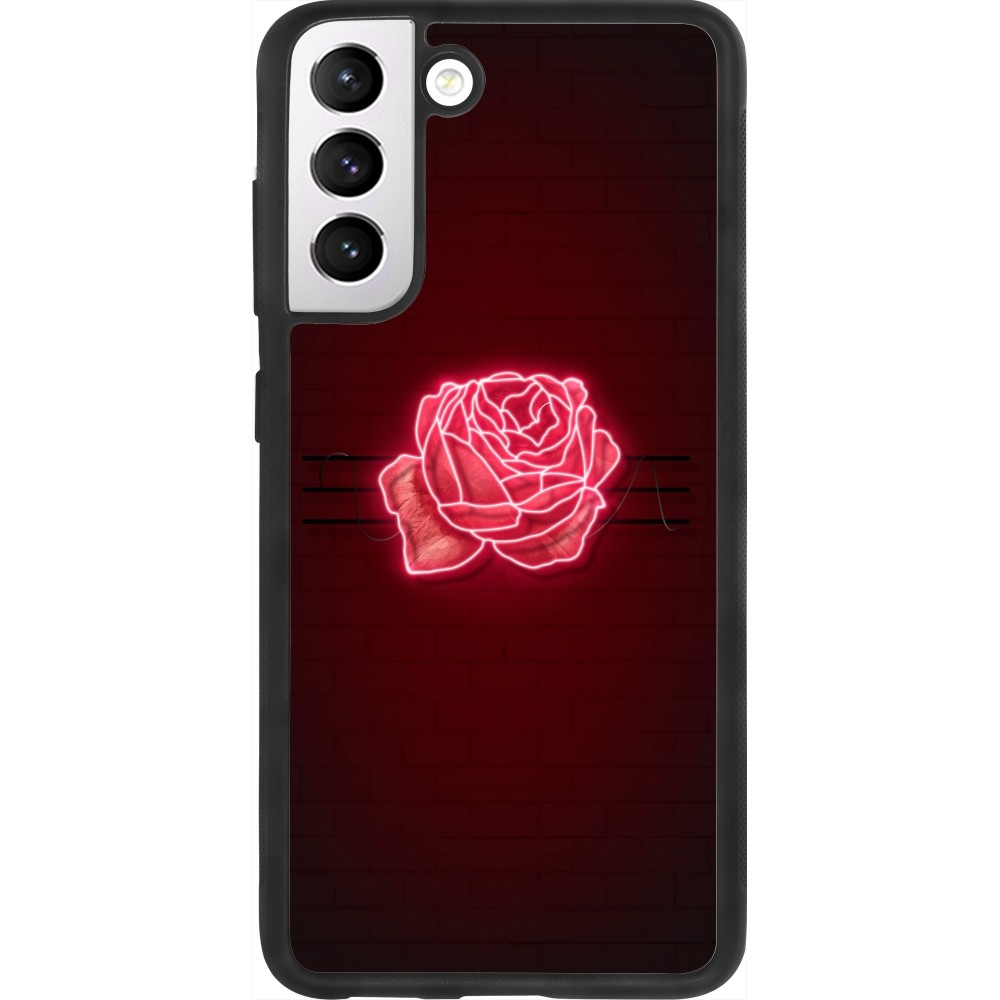 Coque Samsung Galaxy S21 FE 5G - Silicone rigide noir Spring 23 neon rose