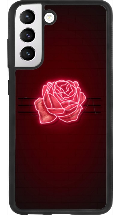Coque Samsung Galaxy S21 FE 5G - Silicone rigide noir Spring 23 neon rose