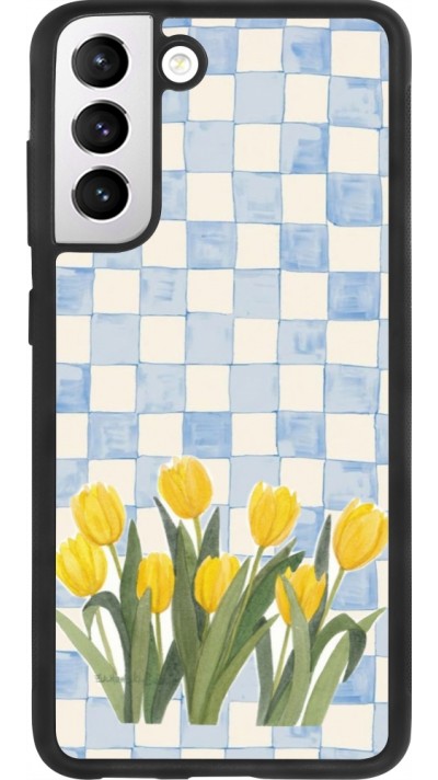 Samsung Galaxy S21 FE 5G Case Hülle - Silikon schwarz Blue vichy tulips Spring 2026