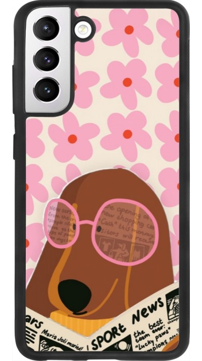 Samsung Galaxy S21 FE 5G Case Hülle - Silikon schwarz Dog with newspaper Spring 2026
