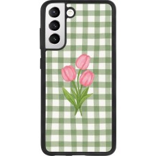 Samsung Galaxy S21 FE 5G Case Hülle - Silikon schwarz Green vichy tulips Spring 2026