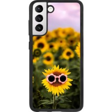 Samsung Galaxy S21 FE 5G Case Hülle - Silikon schwarz Sunflower with glasses Spring 2026