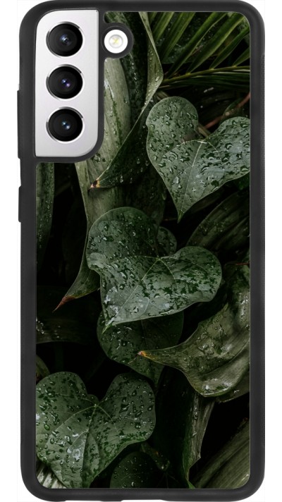 Samsung Galaxy S21 FE 5G Case Hülle - Silikon schwarz Spring 23 fresh plants