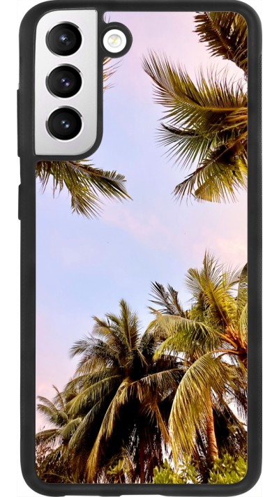 Coque Samsung Galaxy S21 FE 5G - Silicone rigide noir Summer 2023 palm tree vibe