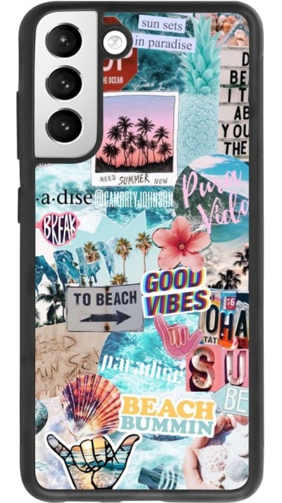 Coque Samsung Galaxy S21 FE 5G - Silicone rigide noir Summer 20 collage