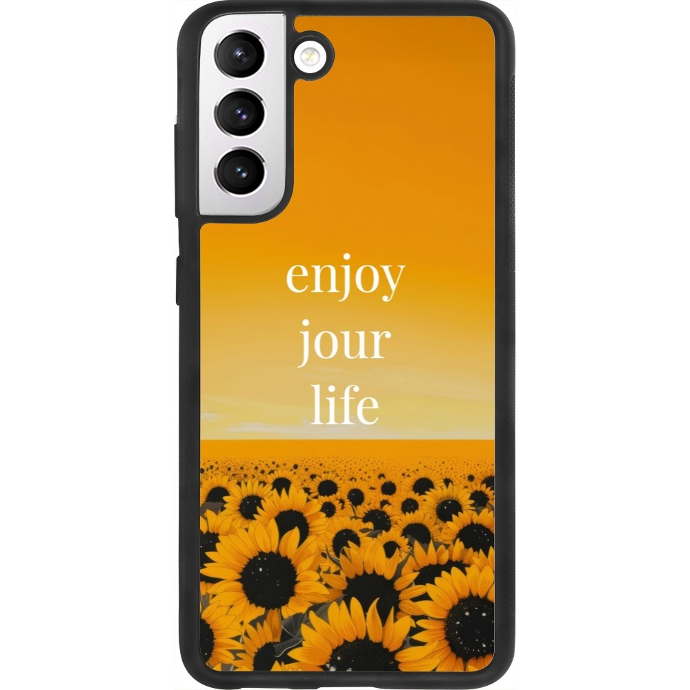 Coque Samsung Galaxy S21 FE 5G - Silicone rigide noir Summer 2025 Enjoy your life