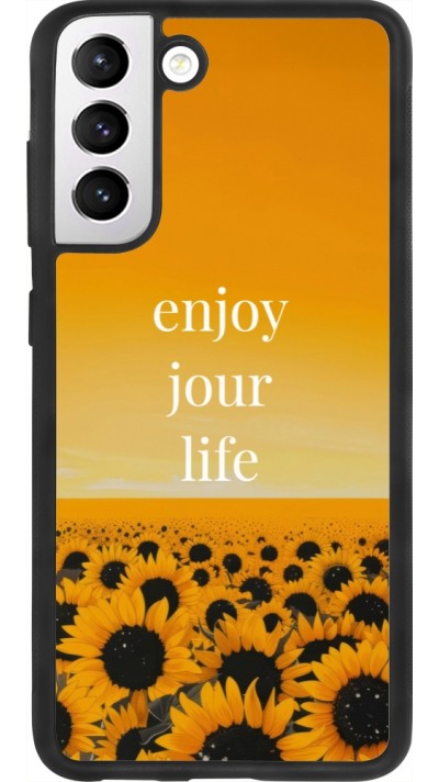 Coque Samsung Galaxy S21 FE 5G - Silicone rigide noir Summer 2025 Enjoy your life