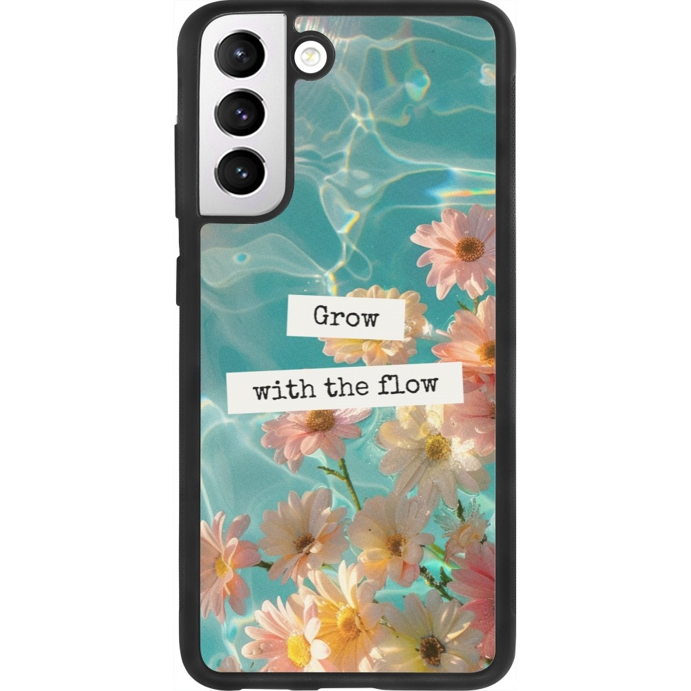 Samsung Galaxy S21 FE 5G Case Hülle - Silikon schwarz Summer 2025 Grow with the flow
