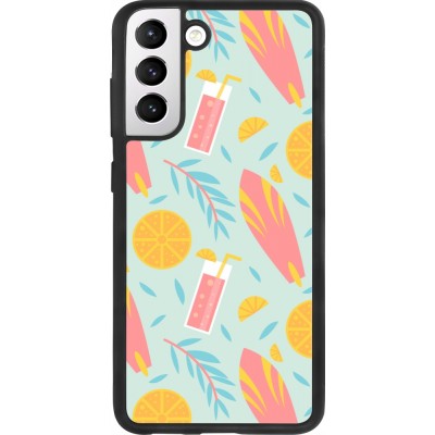 Coque Samsung Galaxy S21 FE 5G - Silicone rigide noir Summer 2025 Pattern citron