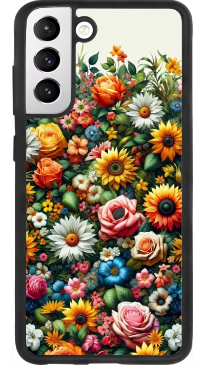 Samsung Galaxy S21 FE 5G Case Hülle - Silikon schwarz Sommer Blumenmuster