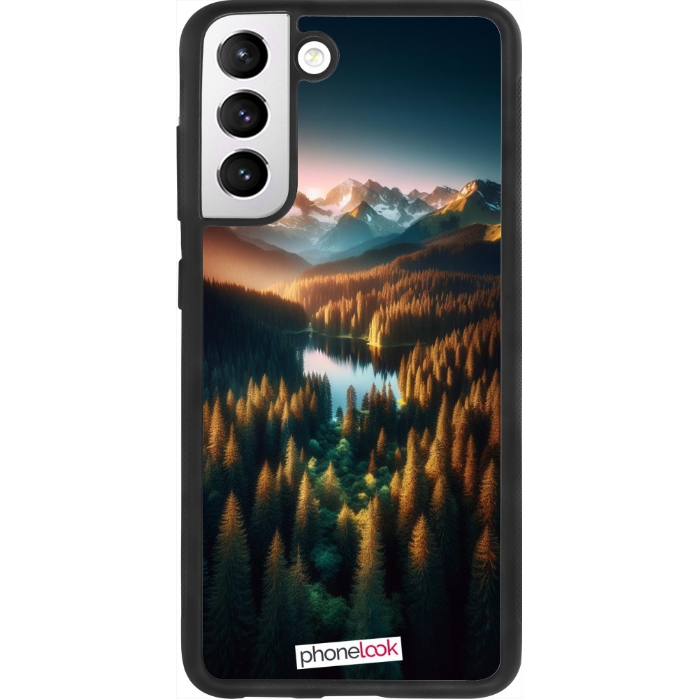 Coque Samsung Galaxy S21 FE 5G - Silicone rigide noir Sunset Forest Lake