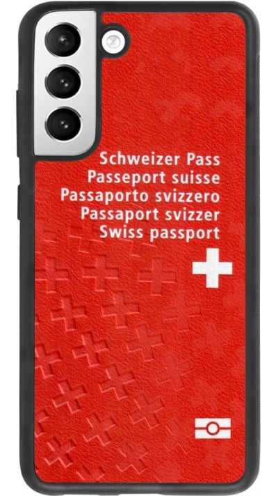 Coque Samsung Galaxy S21 FE 5G - Silicone rigide noir Swiss Passport