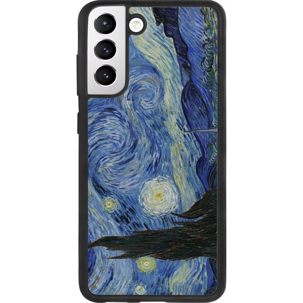 Coque Samsung Galaxy S21 FE 5G - Silicone rigide noir Tableau art - La Nuit étoilée - Van Gogh