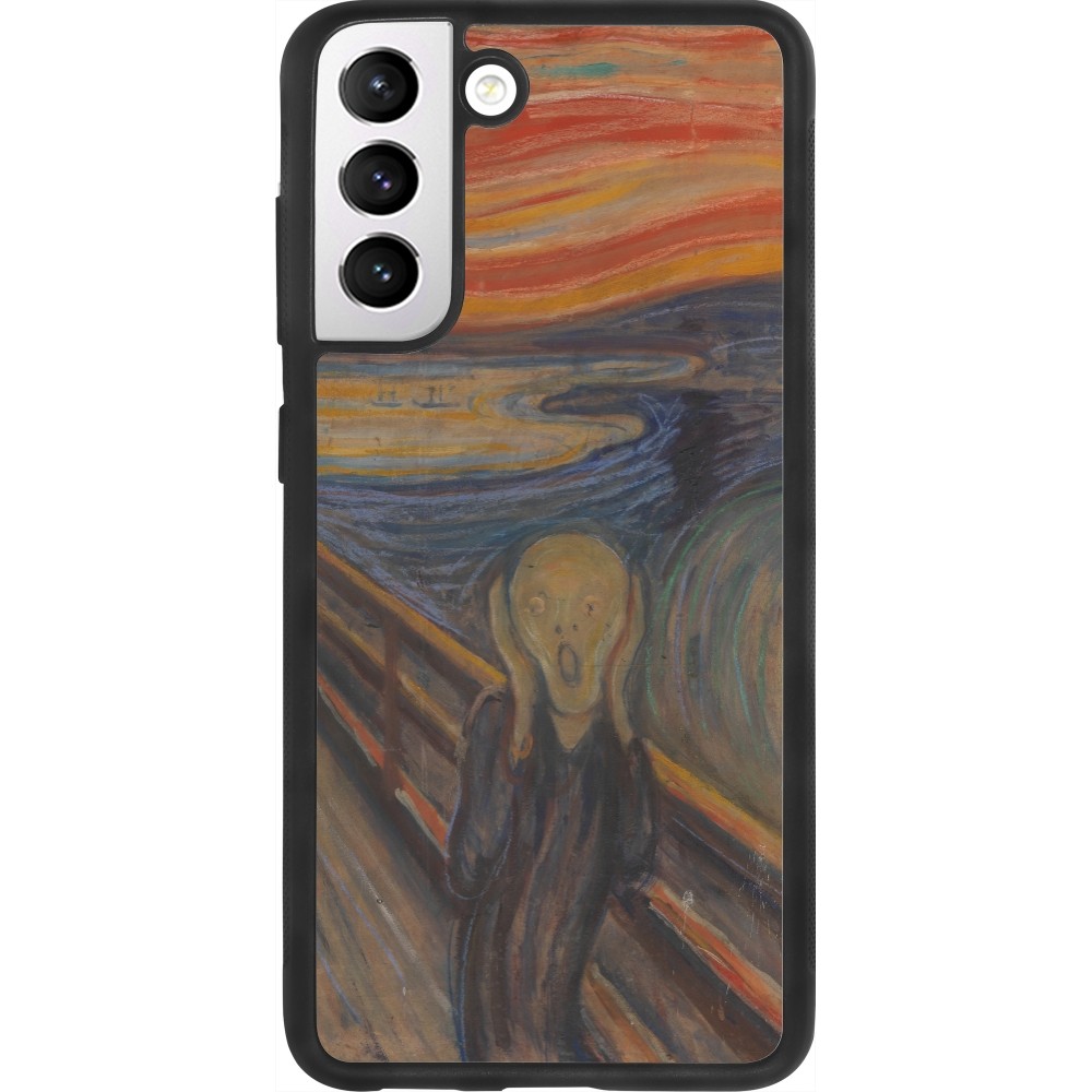 Coque Samsung Galaxy S21 FE 5G - Silicone rigide noir Tableau art - Le Cri - Edvard Munch