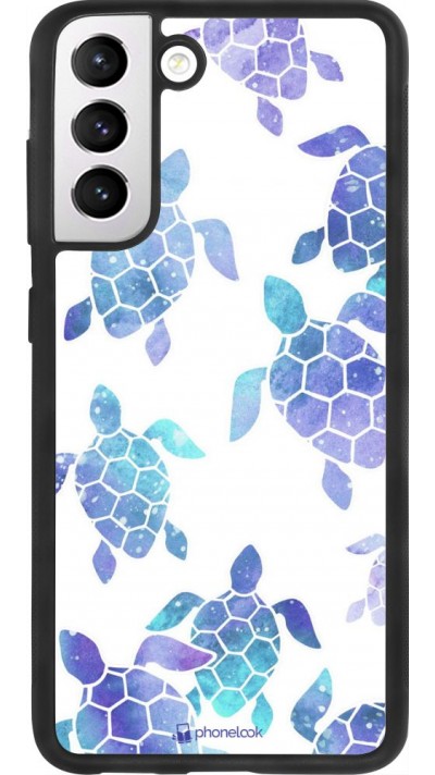 Hülle Samsung Galaxy S21 FE 5G - Silikon schwarz Turtles pattern watercolor