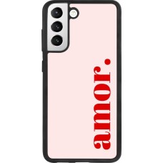 Coque Samsung Galaxy S21 FE 5G - Silicone rigide noir Valentine 2024 amor