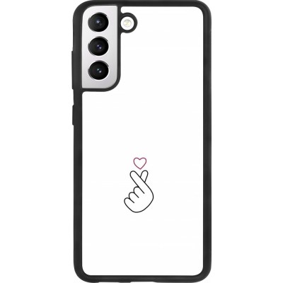 Coque Samsung Galaxy S21 FE 5G - Silicone rigide noir Valentine 2024 heart by Millennials