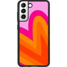 Samsung Galaxy S21 FE 5G Case Hülle - Silikon schwarz Valentine 2024 heart gradient