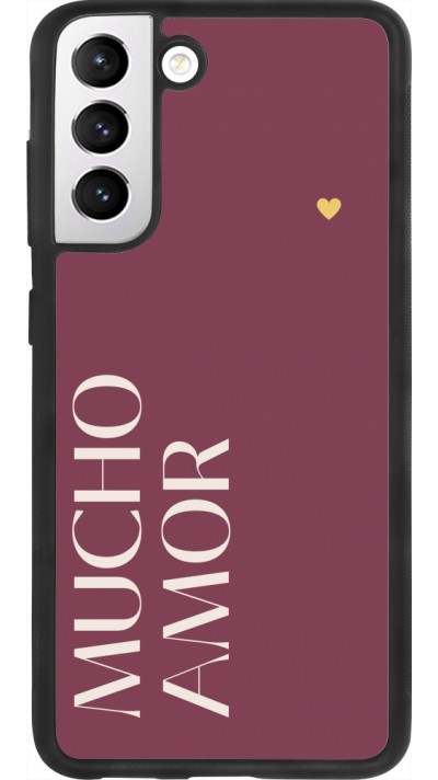 Samsung Galaxy S21 FE 5G Case Hülle - Silikon schwarz Valentine 2024 mucho amor rosado