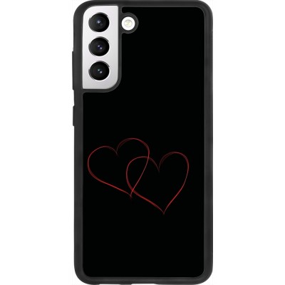 Samsung Galaxy S21 FE 5G Case Hülle - Silikon schwarz Valentine 2023 attached heart