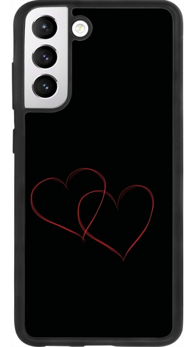 Coque Samsung Galaxy S21 FE 5G - Silicone rigide noir Valentine 2023 attached heart