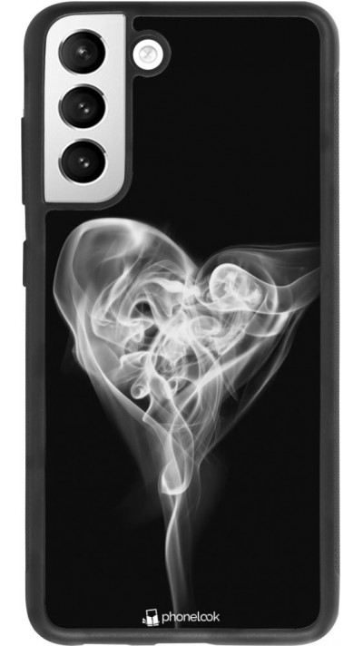 Coque Samsung Galaxy S21 FE 5G - Silicone rigide noir Valentine 2022 Black Smoke