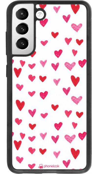 Hülle Samsung Galaxy S21 FE 5G - Silikon schwarz Valentine 2022 Many pink hearts