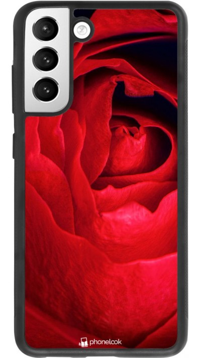 Hülle Samsung Galaxy S21 FE 5G - Silikon schwarz Valentine 2022 Rose