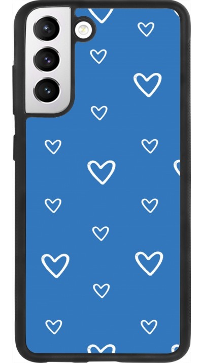 Coque Samsung Galaxy S21 FE 5G - Silicone rigide noir Valentine 2023 blue hearts