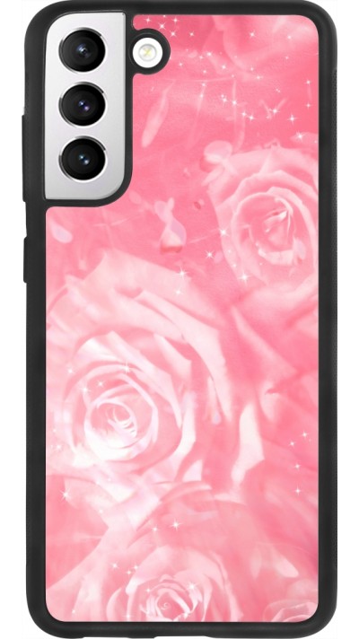 Coque Samsung Galaxy S21 FE 5G - Silicone rigide noir Valentine 2023 bouquet de roses