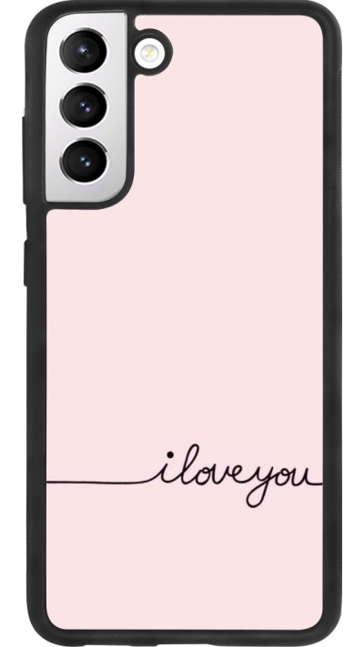 Coque Samsung Galaxy S21 FE 5G - Silicone rigide noir Valentine 2023 i love you writing