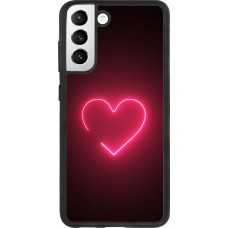 Samsung Galaxy S21 FE 5G Case Hülle - Silikon schwarz Valentine 2023 single neon heart