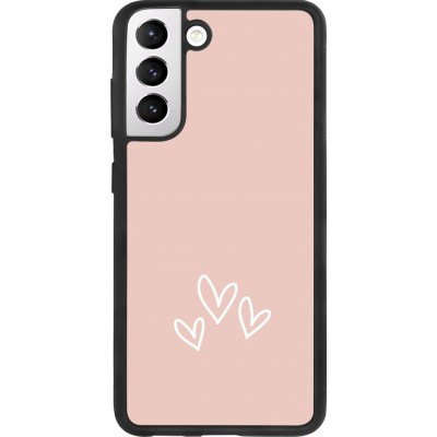 Samsung Galaxy S21 FE 5G Case Hülle - Silikon schwarz Valentine 2023 three minimalist hearts