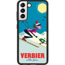 Coque Samsung Galaxy S21 FE 5G - Silicone rigide noir Verbier Ski Downhill