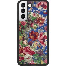 Coque Samsung Galaxy S21 FE 5G - Silicone rigide noir Vintage Art Flowers