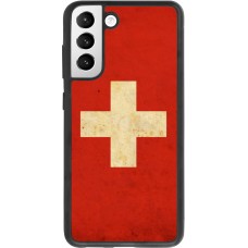 Coque Samsung Galaxy S21 FE 5G - Silicone rigide noir Vintage Flag SWISS